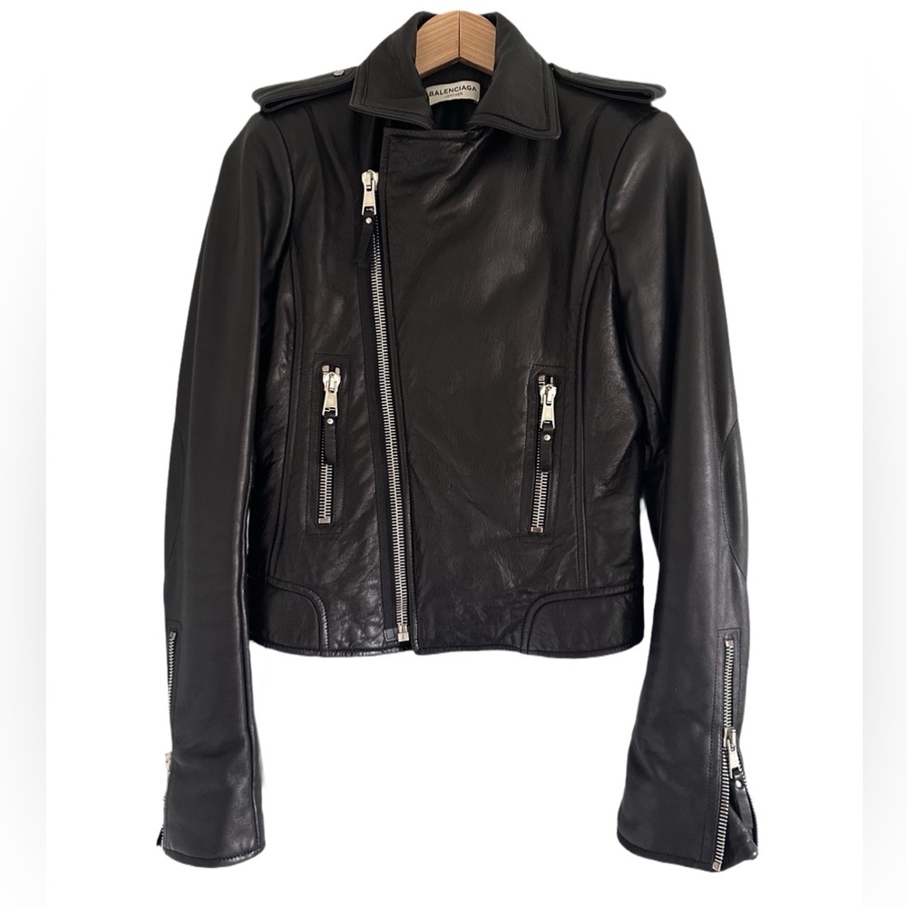 Balenciaga Black Leather Jacket - Picture 4 of 8